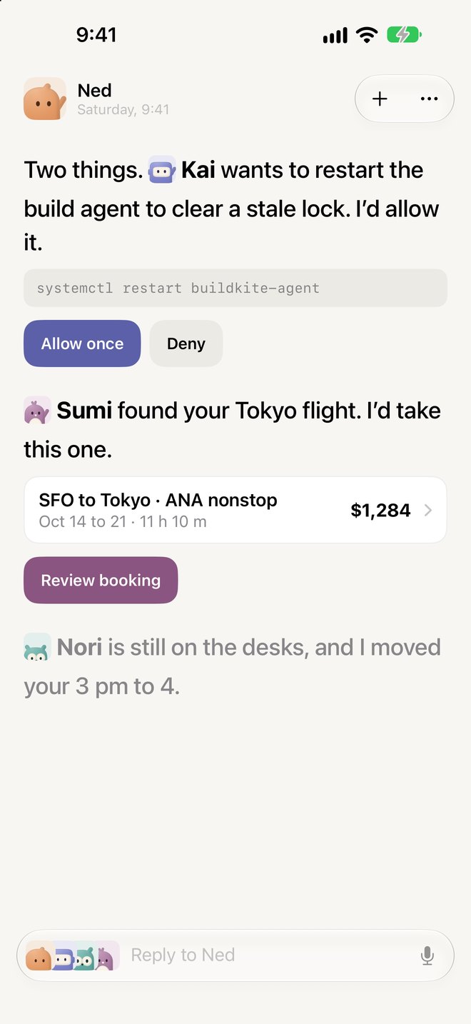 Ned’s page saying Kai wants to restart the build agent