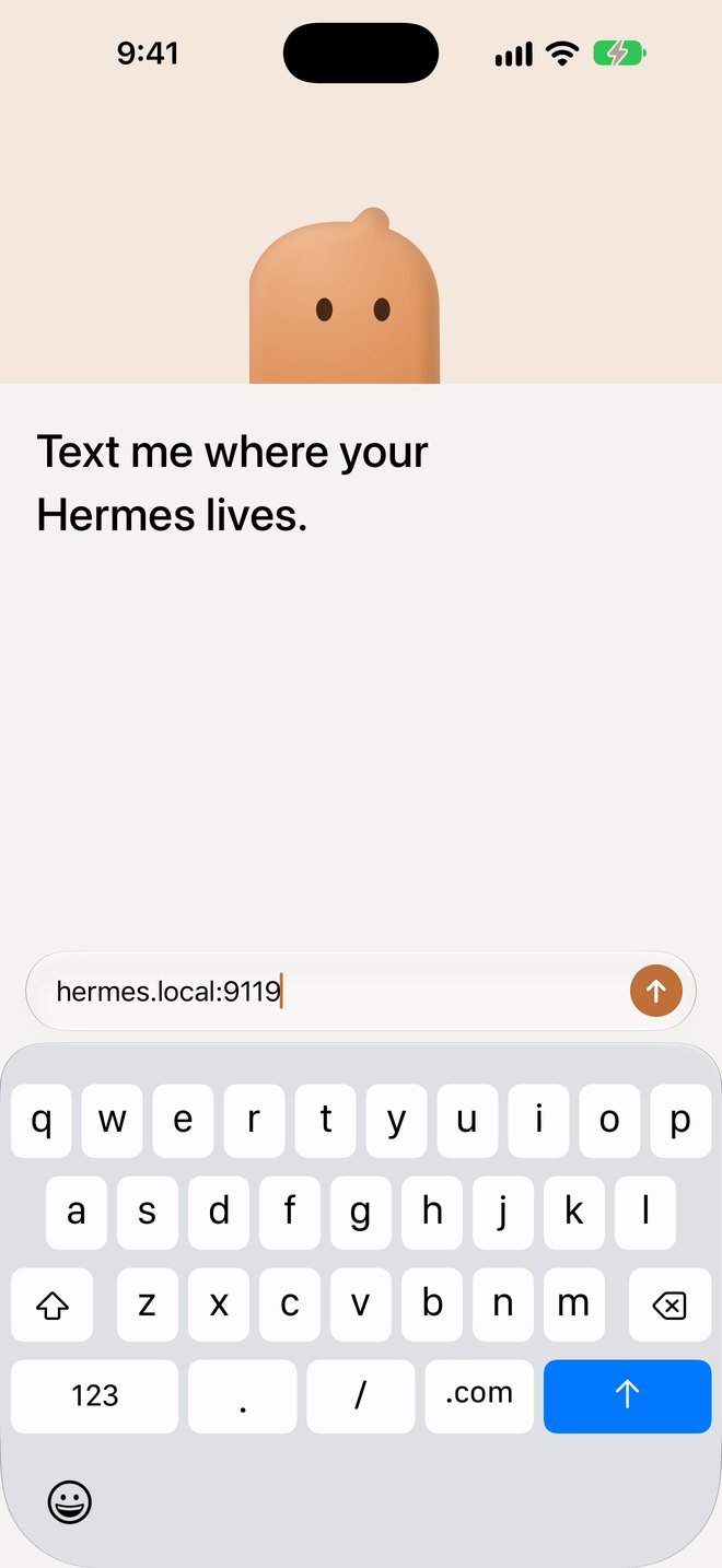 Ned asking where your Hermes lives, with an address typed